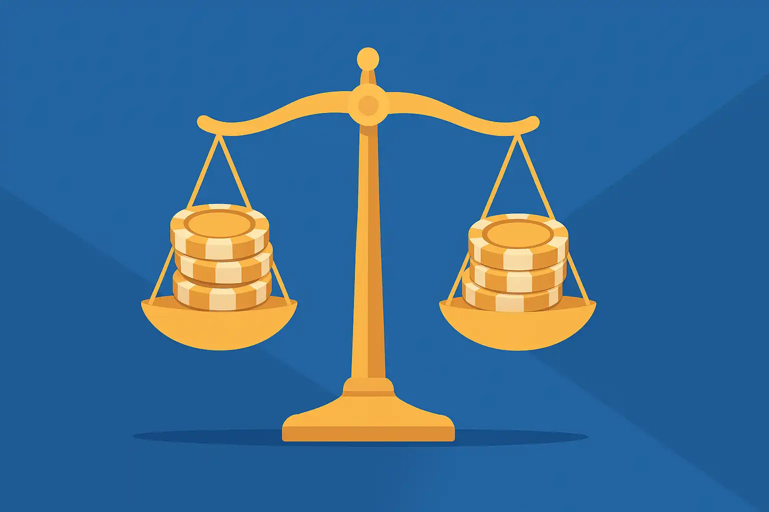 Scales of justice balanced with casino chips representing an independent casino review